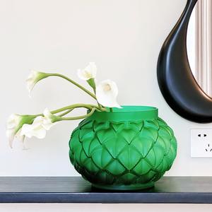 Vase en verre de cristal de luxe moderne Art déco design vert Languedoc pour la maison mariage fête de noël décoration de table - Product Image 3