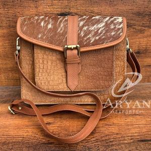 2025 Design personnalisé motif Alligator en gros usine en cuir véritable sac à bandoulière haut de gamme sac à bandoulière peau de vache femmes sac à main - Product Image 1