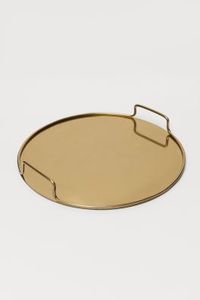 Bandejas Redondas de Metal Dorado para Servir, Juego de 2 Platos Decorativos de Ramadán y Eid a Precio Mayorista, Productos A LA Venta - Product Image 4