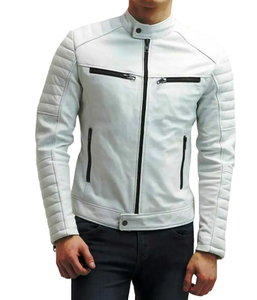 Blouson Bomber Homme en Polyester/Coton Véritable avec Col Montant, Logo Frontal, Respirant, Style Moto Hiver - Product Image 4