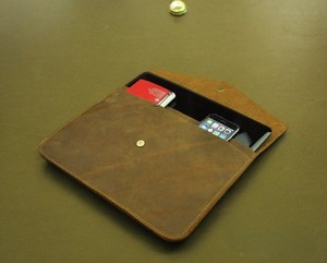 Artha LS13 Protective Full Grain Leather Business Laptop Sleeve Case Magnet Button Closure Lightweight for 13-14 <b>Inch</b> Laptops - Product Image 5