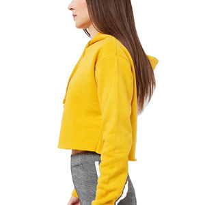 Sudadera con capucha y Top corto informal de manga larga para fitness de Invierno para mujer, ropa deportiva básica de lana mezclada de algodón - Product Image 3