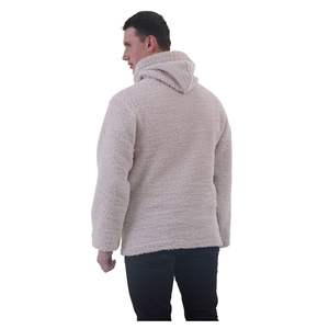 Beige Plush <b>Fur</b> Winter Hooded Cotton Winter Regular Fit <b>Hoodie</b> Sweatshirt - Product Image 6