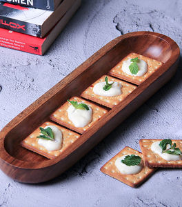 แผ่นจานไม้แคปซูลพร้อมดีไซน์แบบฝังสำหรับเสิร์ฟเครื่องดื่มชีสและอาหารบนบาร์ห้องนั่งเล่น - Product Image 3