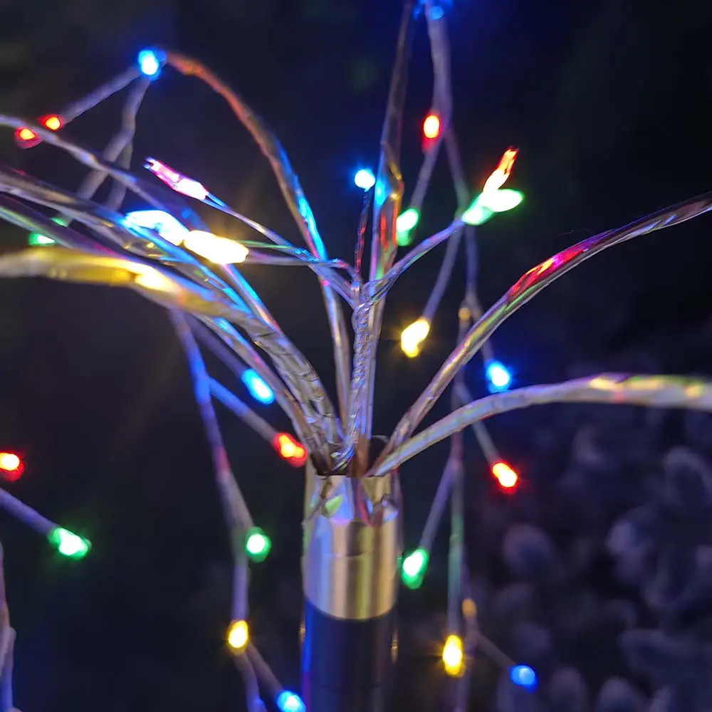 Luz solar de jardim Starburst para decoração de paisagens e decoração de Natal, fio de cobre LED à prova d'água para uso ao ar livre