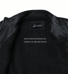 Chaqueta de cuero de Invierno para mujer de motorista Esprit en cuello de solapa de piel de oveja real forro de viscosa transpirable cierre de cremallera diseño OEM - Product Image 4