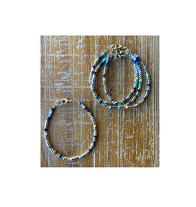 Boho Bangle Bracelets pour Femme Multi Layered Boho Wrap Bracelet Bijoux couleur bleue - Product Image 1