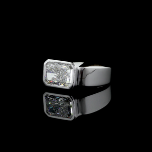 แหวนเพชรเลี้ยงในห้องปฏิบัติการ 5 กะรัต ทรงกลมเจียระไนแบบเบลซ์ ชุบทอง 14K รับรองโดย IGI สี E ดีไซน์เรียบง่าย สำหรับงานแต่งงานหรือวันครบรอบ - Product Image 2