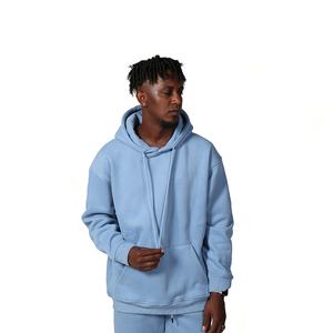 Vente en gros de survêtements pour hommes en coton 100% surdimensionnés avec logo personnalisé, pull-over vierge, sweats à capuche poids lourd pour hommes - Product Image 2