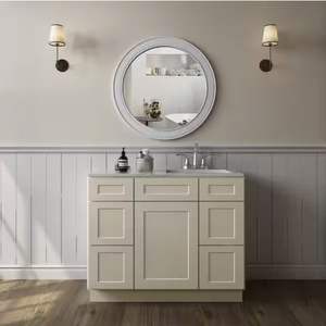 Tocador de baño de madera Estilo moderno Gabinetes de lavabo de baño sin terminar Sin antidumping - Product Image 2