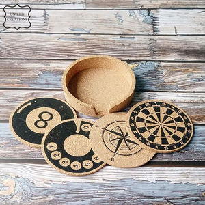 Mantel de mesa de estilo clásico personalizado, tazas de bebidas naturales, posavasos de corcho ecológicos con alfombrillas con estampado de logotipo - Product Image 6