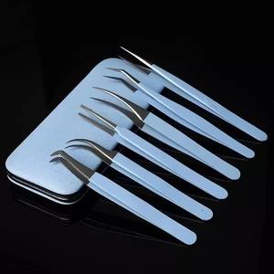 Pinzas de extensión de pestañas, juego de pinzas rectas de acero inoxidable de alta calidad - Product Image 6