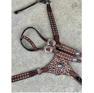 Ensemble de têtière et de collier de poitrine en cuir de crocodile robuste pour l'équitation du fournisseur indien - Product Image 1