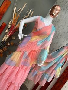 เสื้อส่าหรีสำหรับผู้หญิงผ้าส่าหรีดีไซน์เนอร์ผ้าจอร์เจียสำหรับปาร์ตี้สไตล์บอลลีวูดแต่งระบายล่าสุดดีไซน์อินเดีย - Product Image 5