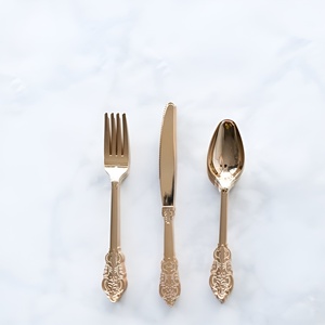 Vente chaude et élégant couverts 3 Pc couverts cuillère fourchette couteau ensemble couverts en laiton ustensiles de cuisine pour la décoration de la maison et les mariages - Product Image 5