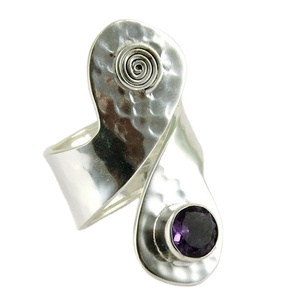 Anillos de Plata de Ley 925 con Amatista Virtual Shri Ashapura Jewels, Engastados en Bisel, Regalo de Boda y Aniversario para Mujer/Unisex - Product Image 1