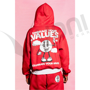 Chándal de invierno lavado con ácido unisex, conjunto de 2 piezas, bordado desgastado personalizado, pantalones acampanados desteñidos al sol, respetuoso con el medio ambiente para hombres - Product Image 3