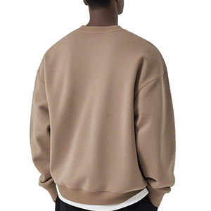 Custom Mock Neck Sweatshirts French Terry Oversized <b>Jumper</b> For Men 100% Cotton Drop Shoulder Pullover Crew neck Sweatshirts - Product Image 3