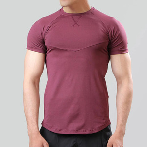 Custom Fitness T-<b>Shirt</b> with Solid Black Panel Design 280 Grams <b>Polyester</b>/Cotton Knitted Fabric Formal Style Letter Pattern - Product Image 1