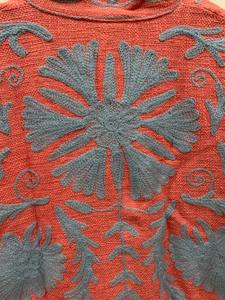 Veste en velours orange TNT Suzani Broderie Aari Veste courte cachemire Col mandarin Veste chauffante pour femme - Product Image 5