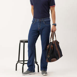 Jeans de Moda Urbana de Marca Personalizada de Alta Gama para Hombre, Venta al por Mayor, Corte Recto, Diseño Elástico, Jeans Azules con Botones - Product Image 1