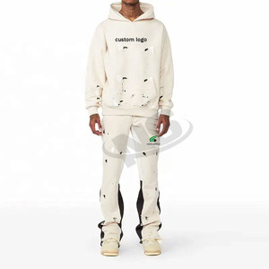 Survêtement à capuche évasé délavé à l'acide pour homme, le plus vendu, épais, respirant, avec logo personnalisé, style streetwear vintage, hiver - Product Image 1