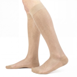 Chaussettes longues d'été pour hommes en coton et mousseline 100% Fil d'Ecosse, avec élasthanne lisse, taille unique, style uni quotidien, fabriquées en Italie - Product Image 2