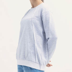 Logo personnalisé sweats en coton pour femmes OEM nouveau design 100% coton nouveau style femmes sweats en coton uni - Product Image 2