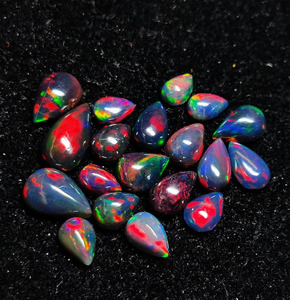 Tuyệt vời hào nhoáng lửa đen Opal Cabochon cắt lê đa lửa Opal đá quý bán buôn rất nhiều cao cấp Opal để bán - Product Image 2