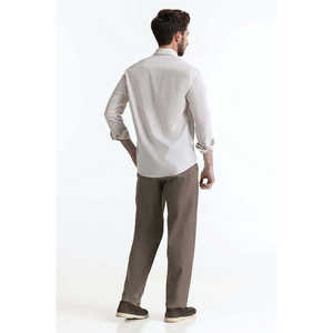 Camisa Casual de Lino y Algodón para Hombre, Cuello Mao, Transpirable, Teñido Liso, Talla XL, para Otoño, Suministro ODM - Product Image 4