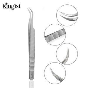 Ensemble de pinces à cils en acier inoxydable à pointe inclinée à 45 degrés Nouvel applicateur de cils pour extension de cils Pince à épiler en gros - Product Image 3