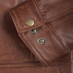 Chaqueta de Cuero de Piel de Oveja de Alta Calidad para Hombre, Logotipo Personalizado, Invierno, Resistente al Viento e Impermeable, Chaquetas Casuales de Moda - Product Image 6