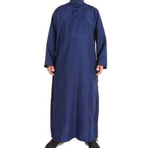 เสื้อคลุมมุสลิมมุสลิมอาหรับปักผ้าซาติน jubba มีกระเป๋าสำหรับผู้ชาย Dubai jubba - Product Image 3