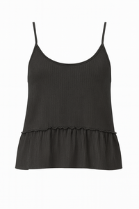 Women Ribbed Cami Sleepwear Set Solid Sweet Summer Soft Pajama Ruffle Hem Shorts Plus Size Comfortable Homewear Women <b>Tops</b> - Product Image 4