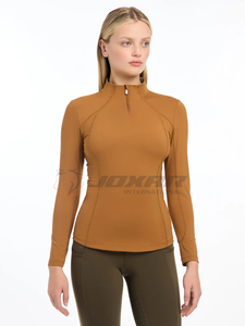 Chemise d'équitation respirante à séchage rapide avec des couches de base d'équitation pour femmes extensibles dans les quatre sens confort léger et couches de base minces - Product Image 6