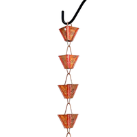Chaîne de pluie moderne en métal couleur cuivre, écologique, avec revêtement en poudre, pour gouttières et descentes d'eau, décorative pour jardin et maison