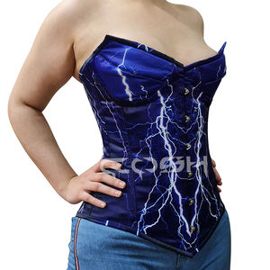 Fournisseur de hauts corset sublimés à motif de foudre bleue provenant du Pakistan - Product Image 1