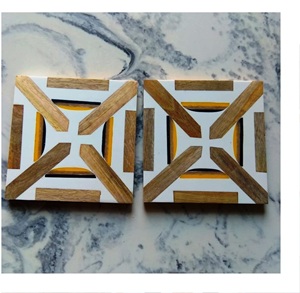 Juego de posavasos de MATERIAL PERSONALIZADO Almohadillas de piedra redondas de estilo clásico para cocina Hecho en India - Product Image 2