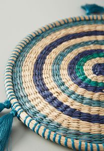 Bohemian <b>Seagrass</b> <b>Placemat</b> Wicker Boho <b>Placemat</b> for Dining Table Wedding Handcrafted Round <b>Placemat</b> for Home Restaurant Decor - Product Image 3