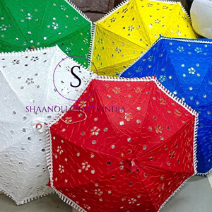 Partie Festive Tissu en coton décoratif Miroir Travail à la main Parapluie décoratif Disponible à un prix abordable pour un achat en gros - Product Image 3