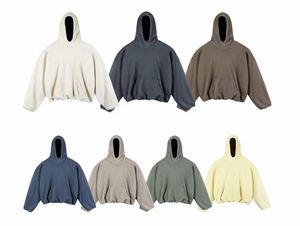 Heavy Otoño Invierno algodón y terciopelo doble capa Sudadera con capucha boxy fit sudaderas con capucha recortadas para hombres y mujeres Streetwear - Product Image 2