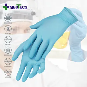 ถุงมือยางไนไตรล์ทางการแพทย์ใช้ในโรงพยาบาลปราศจากผงยางทางการแพทย์ปราศจากเชื้อ