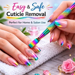 ชุดดันหนังกำพร้าสแตนเลสสีรุ้ง 3 ชิ้น ที่ทำความสะอาดเล็บแบบสองด้าน ปลายแบนและปลายช้อน อุปกรณ์ทำเล็บมือและเล็บเท้า ผู้ผลิต OEM ขายส่ง - Product Image 6