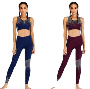 Vente en gros d'ensembles de gymnastique en deux pièces avec logo personnalisé pour femmes combinaisons de sport de yoga respirantes à motif uni legging vêtements de fitness pour femmes - Product Image 4