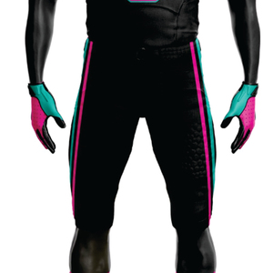 Uniforme de fútbol americano sublimado de poliéster 100% personalizado para hombres, equipo de sarga transpirable de aparejos verdes del Mar Negro, Parte delantera corta - Product Image 5