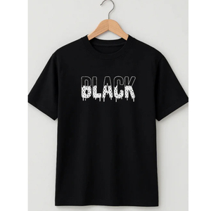 เสื้อยืดยูนิเซ็กซ์ ผ้าฝ้าย 100% พิมพ์ลายดิจิตอลตามสั่ง ด้านหน้าสีพื้น ผ้าเจอร์ซีย์อย่างดี 180 กรัม เสื้อยืดสีดำสำหรับผู้ชาย - Product Image 4