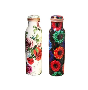 Solid Copper <b>Bottles</b> <b>Drinking</b> New Elegant Printed Design Copper Water <b>Bottle</b> Bulk Quantity Copper <b>Bottle</b> - Product Image 2