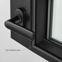 Porte d'entrée en aluminium à rupture de pont thermique, double vitrage, serrure de sécurité, haute isolation, villa minimaliste