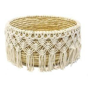 Panier en corde macramé fait à la main pour une décoration intérieure durable, favorisant une vie éco-responsable et élégante - Product Image 3