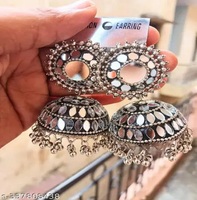Boucles d'oreilles pendantes en argent sterling 925 et tungstène, design papillon, finition antique, style ethnique indien, sur mesure, tendance